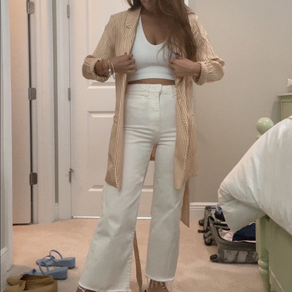 Yellow Pinstripe Arrive Clothing (Now Afrm) Blazer - Picture 12 of 15